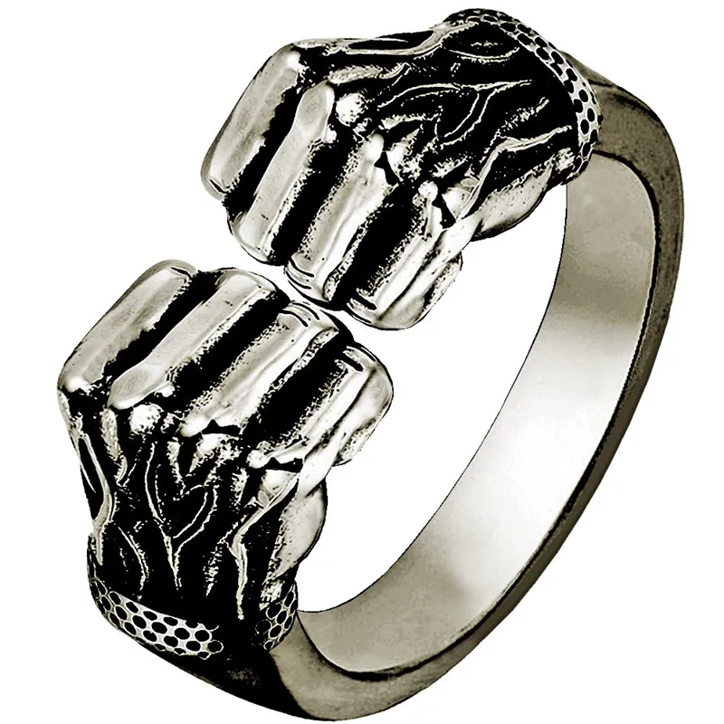 Кулак боксерское кольцо из нержавеющей стали трехцветное регулируемое кольцо панк-рок модное кольцо