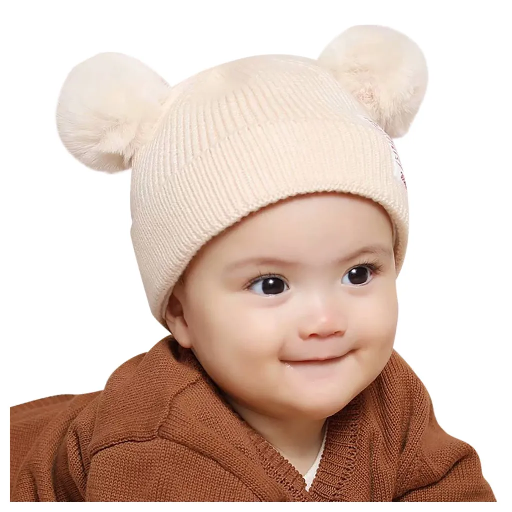 Реквизит для фотосессии новорожденных; зимняя шапка для маленьких мальчиков и девочек с милым медведем; шапка-ушанка для малышей; теплая вязаная шапка; Czapki Dla Dzieci