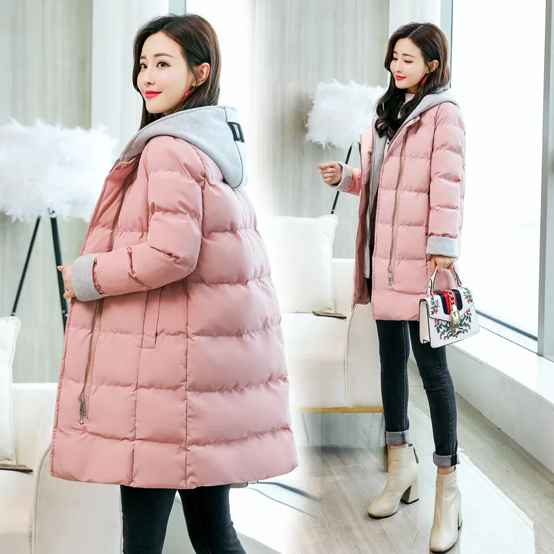 

Cotton-padded Clothes Women's Mid-length Korean-style Loose-Fit 2018 New Style Versatile Slim Fit Winter Coat Women Jacket Women