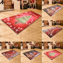 Противоскользящий фланелевый напольный ковер из полиэстера с 3D изображением рождественского Санта-Клауса, рождественские вечерние ковры для кухни, столовой, камина, домашнего декора