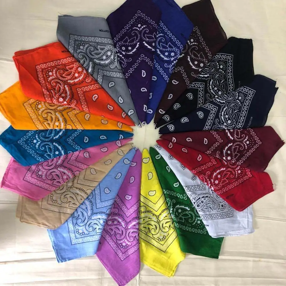 100% Cotton Hip-hop Bandanas Unisex Headwear Hair Band Scarf Scarves Wristband Vintage Pocket Towel Magic Head Square Shawl cn vintage floral print scrunchies hair scarf women headband triangle bandanas elastic hair band head scarf turban headwear