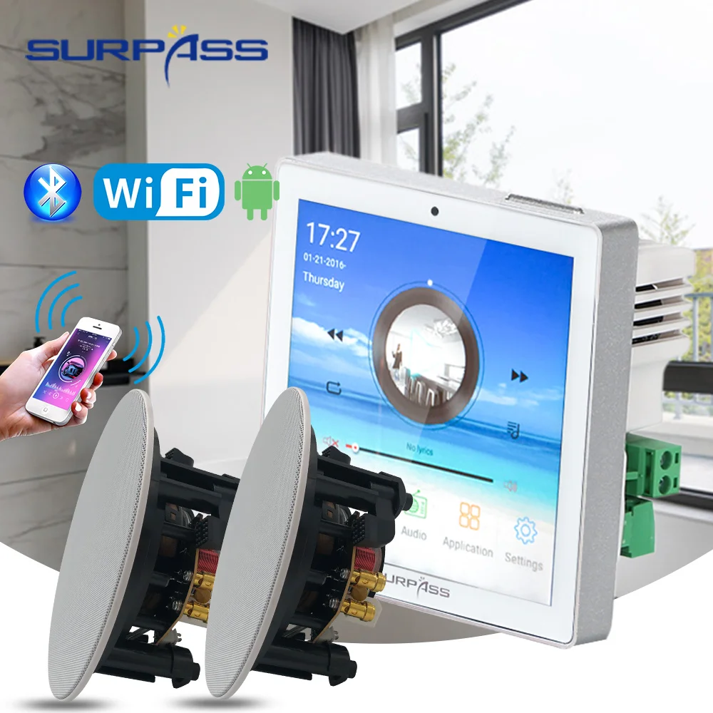 US $159.12 Android 71 System WIFI Bluetooth Wall Amplifier Audio Sound System Ceiling Speaker Cheap Set Wall Amps With Hearing Column