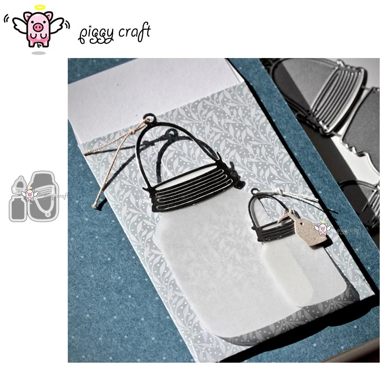 

Piggy Craft metal cutting dies cut die mold Bottle jar cup lantern Scrapbook paper craft knife mould blade punch stencils dies