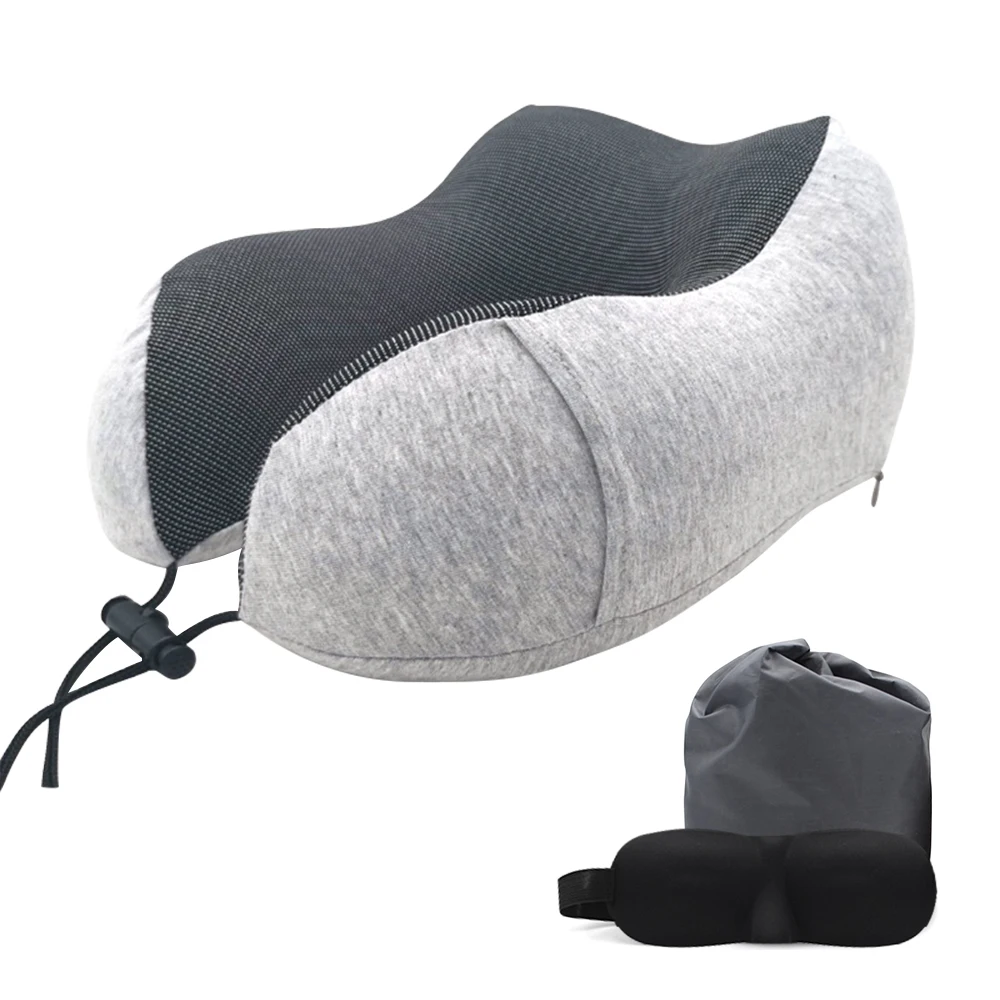 U-образные подушки для шеи из пены памяти, твердый шейный затылочный медицинский дорожный подушку, мягкий медленный отскок, пространство, постельные принадлежности, подушки - Цвет: grey 2