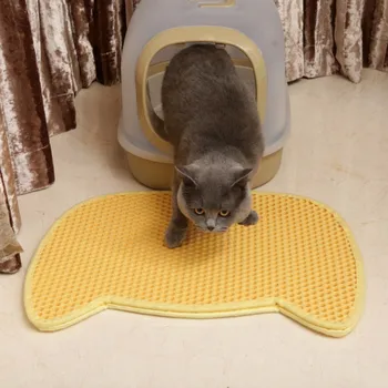 

Pet Cat Dogs Litter Mat Eva Double-layer Cat Litter Trapper Mats With Waterproof Bottom Layer Honeycomb Bed Cat Supplies