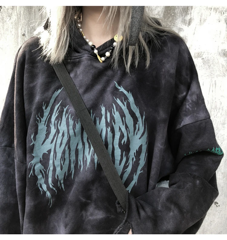 Aolamegs Hoodies Men Retro Broken Hole Hoodie Pullover Baggy Tops Casual Hip Hop Retro Style Sweatshirt High Street Streetwear