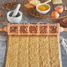 Aliexpress - 1pc Wooden Embossed Rolling Pin 3d Rolling Pin With Animal Pattern Baking Lightweight Embossed Biscuit Mold Baking Tools#W
