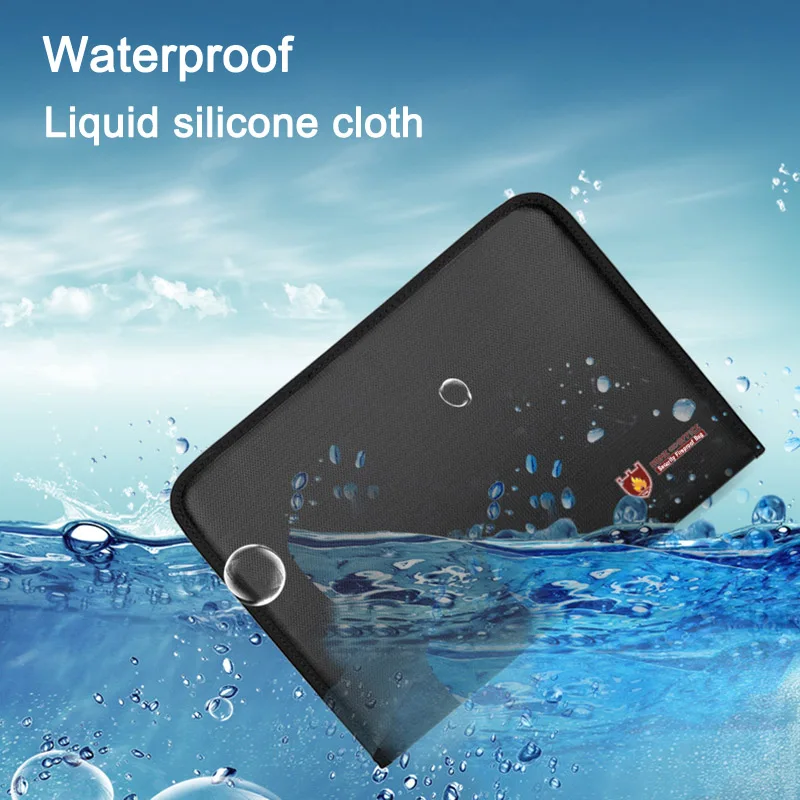 

Fireproof Document Bag 12 Pockets Waterproof Fire Resistant Safe Envelope for Cash Passport GV99