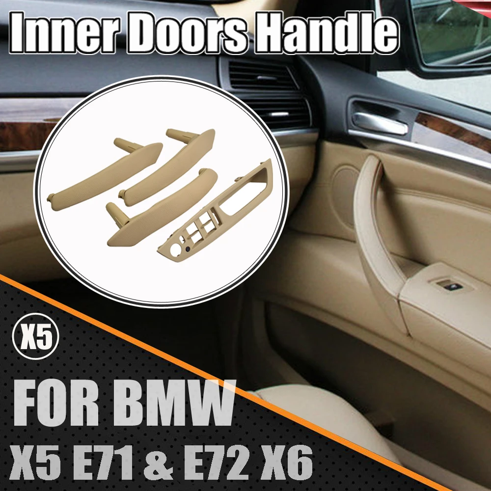 New Rhd Car Left Right Carbon Fiber Interior Door Armrest Handle Inner