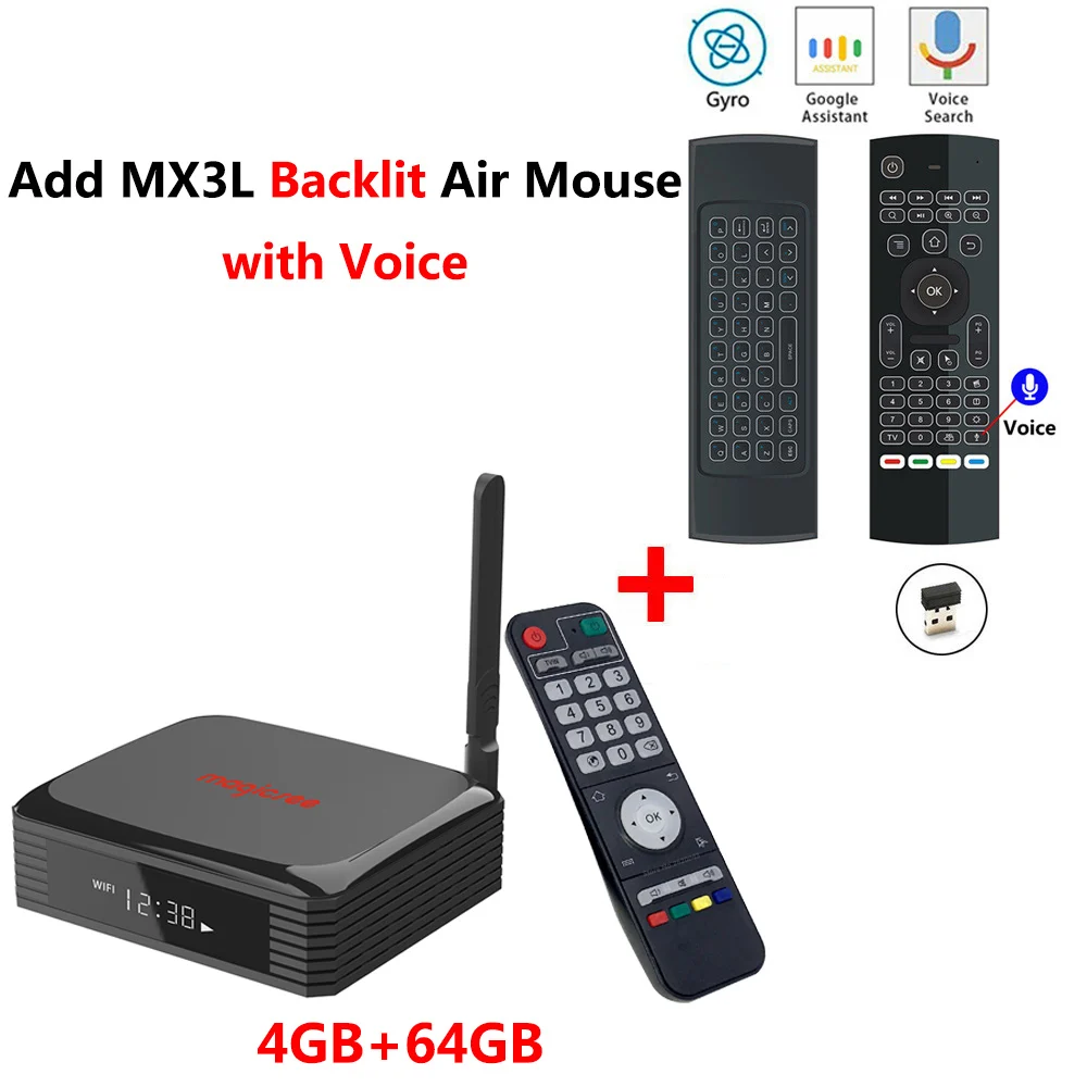 N5 PLUS add MX3L mic Magicsee N5 PLUS Amlogic S905X3 4 Гб ОЗУ 64 Гб ПЗУ Smart Android 9,0 tv Box Поддержка 2,5 дюймов SSD HDD до 4 ТБ 4K HD медиаплеер - Цвет: N5 PLUS add MX3L mic