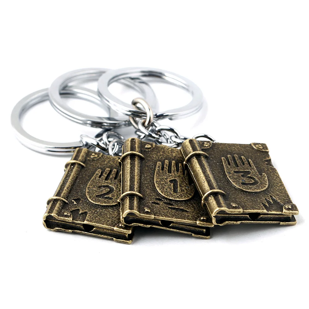 Anime Jewelry Gravitys Falls Key Chain Bill Cipher Dipper Diary Book Keychain Accessories Pendant Ring Charms For Women Men | Украшения и