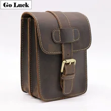 Бренд GO-LUCK, повседневный чехол-кошелек для мобильного телефона 7 дюймов, мужской чехол из натуральной кожи с ремнем, накрест на талии, поясная сумка
