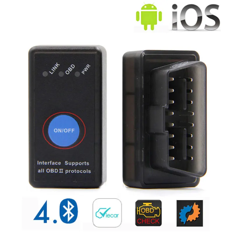 Новый мини ELM 327 Bluetooth 4 0 с выключателем питания 25K80 ELM327 V1.5 OBD2 инструмент