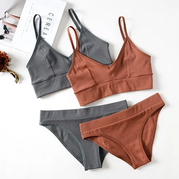 

Fashion Cotton Lingerie Sexy Underwear 2020 New Women Wireless Bras For Women Push Up Bra Set comfortable Free Shipping