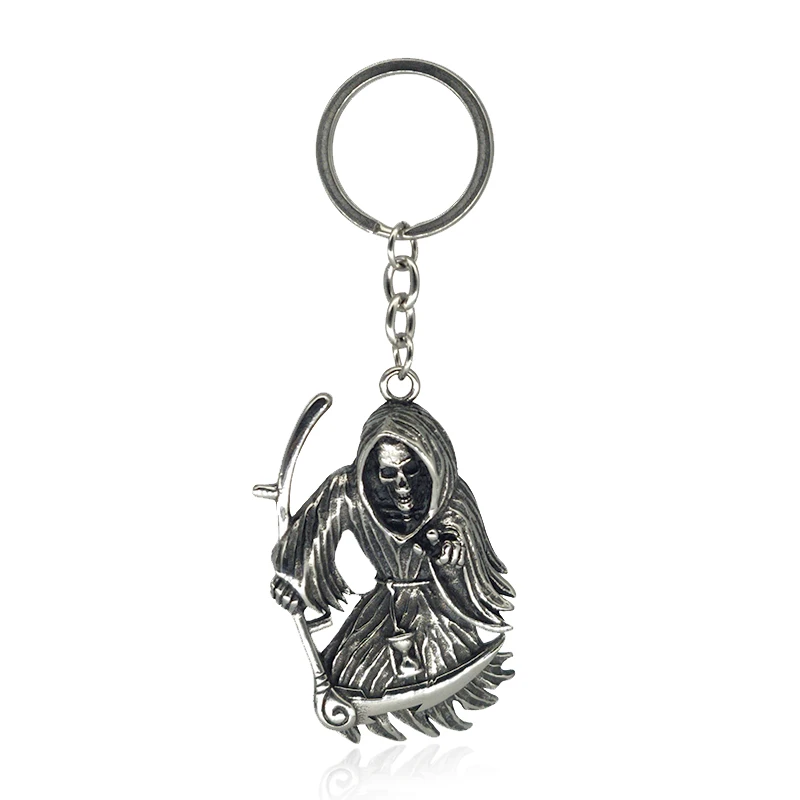 New Fashion Stainless Steel Key Ring Chain Satan 316L Devil Sickle