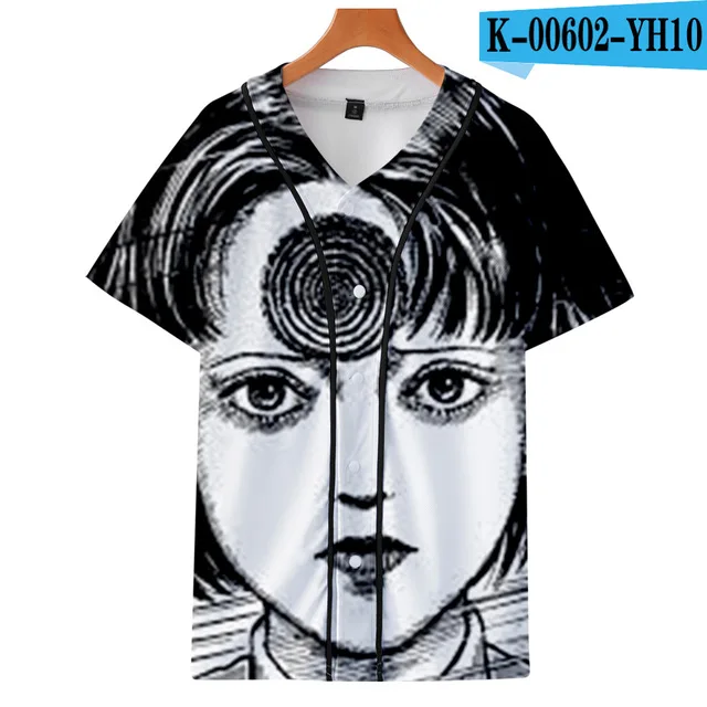 01 Junji ito, 3D, короткий рукав, бейсбольная форма, 3D, летняя, Пляжная, гавайская рубашка, мужская, повседневная, короткий рукав, бейсбольная Футболка, Повседневная - Цвет: 01