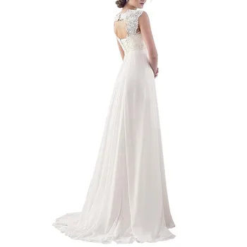 

A Line Sweetheart Neck White Chiffon Lace Appliques Corset Open Back Elegant Wedding Dresses Gown for Bride Vestido De Novia