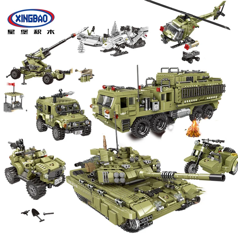 

XingBao 06008-06015 Military Series World War 2 Tank Truck Armored Vehicles Sets Building Blocks MOC Bricks Compatible Legoings