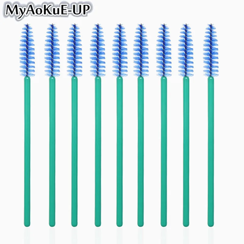 Ny dark green-blue 50 шт одноразовые кисти для макияжа косметические ресницы Хрустальная ресница кисти Алмазный аппликатор для ресниц палочки с кисточкой для туши инструменты - Handle Color: Ny dark green-blue