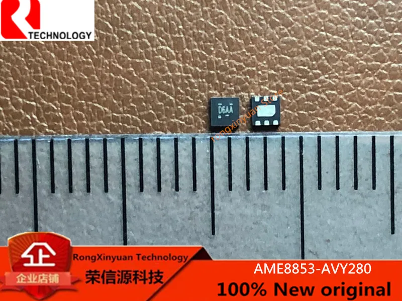 50 шт. AME8853-AVY280 AME8853 AME8853AVY280 D6AA 2,8 В QFN высокая PSRR, низкий уровень шума, 300 мА CMOS регулятор