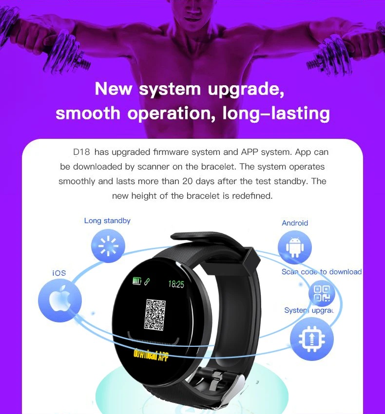 Водонепроницаемые спортивные Смарт-часы кровяное давление монитор сердечного ритма для iOS Android
