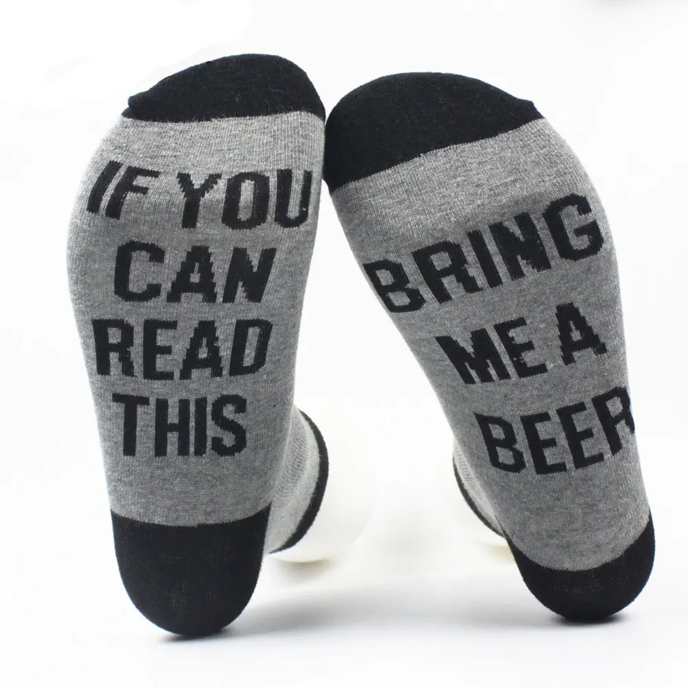 Если вы можете прочесть это Bring Me Beer Wine, носки Harajuku, весенние женские и мужские носки, европейские размеры 34-44, новые носки хлопковые с забавным рисунком - Цвет: 10