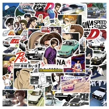 Autocollants imperméables de dessin animé, texte D Driver Racing, Graffiti, pour valise, Skateboard, guitare, jouet, cadeau, vente en gros, 10/30/50 pièces