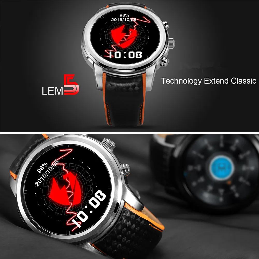 LEM5 Pro мужские умные часы GPS Bluetooth Wi-Fi smartwatch Поддержка карты метр шаг сердечного ритма жизни водонепроницаемые спортивные часы