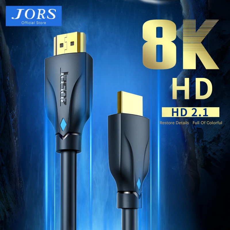 JORS 8K 2.1 HDMI-compatible Cable 60Hz 2.0 4K Video Audio HDR for Xiaomi Tv Box PS4 PS5 Switch Xbox Laptop Projector | Электроника