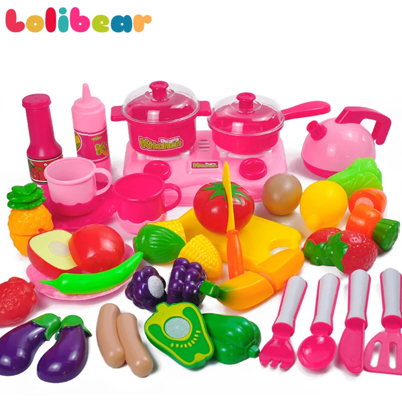 

34pcs/set Kids Kitchen Toy Fruit Vegetable Food Pretend Play Do House Toys Cooking Set Early Education Gift for Girl Kids