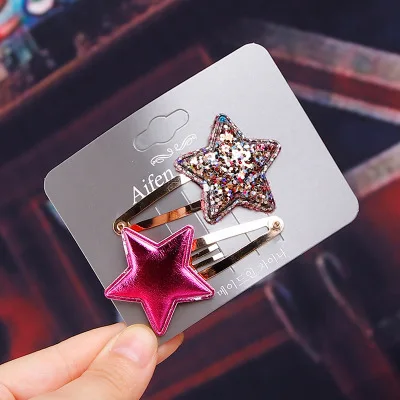 rose star Модные заколки для волос из 2 предметов, заколки для волос, заколки для волос - Цвет: rose star