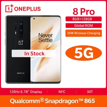 

OnePlus 8 Pro 8GB+128GB Smartphone Snapdragon 865 6.78'' Fulid AMOLED 120HZ Screen 48MP Quad Camera 4510mAh Warp 30T