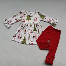 Рождественские комплекты для девочек с принтом grinch