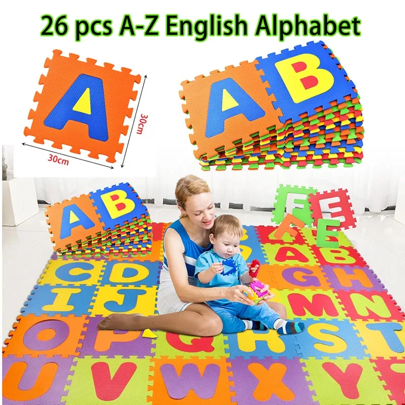 LARGE 30cm*30cm Foam EVA Kids Baby Play Interlocking Alphabet Numbers Puzzle 