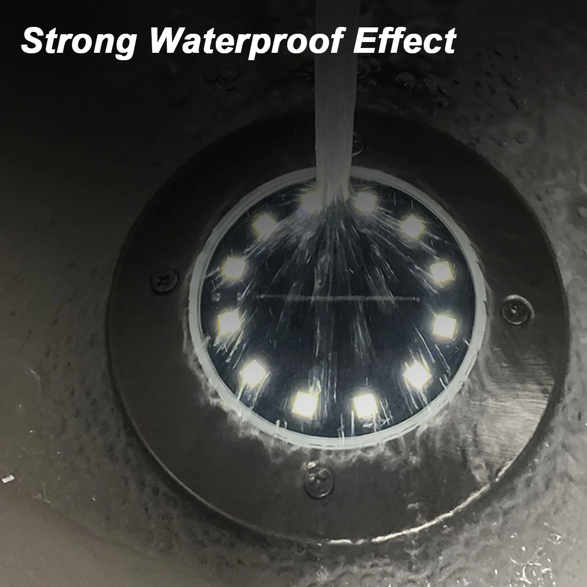 (#8LED)Luz de tierra alimentada por energía Solar,luces de cubierta de