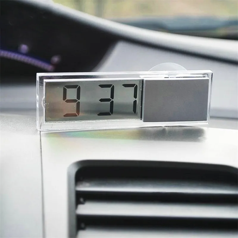 Мини цифровые электронные часы для автомобиля мини электронные настенные часы Прозрачный ЖК-дисплей цифровые часы с присоской универсальные