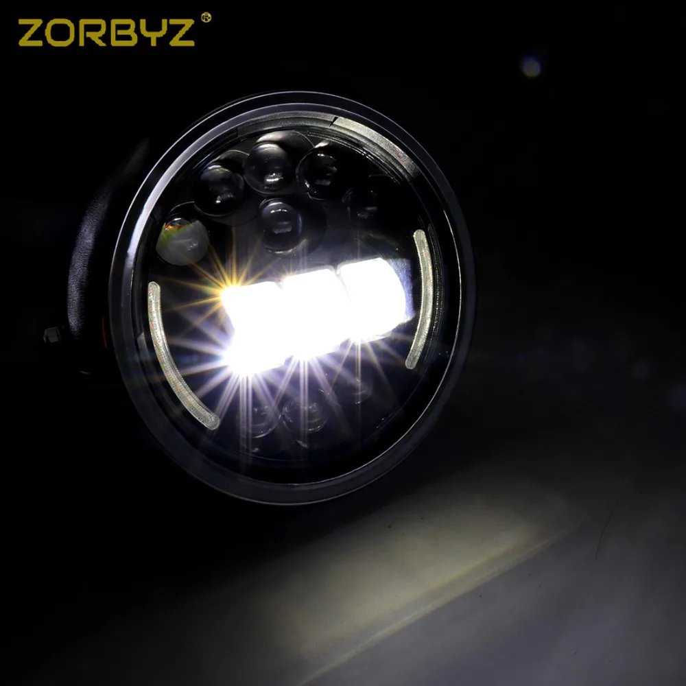 ZORBYZ " светодиодный передний головной светильник с янтарным/белым ангельским глазом светильник для Kawasaki Honda на заказ аксессуары для мотоциклов