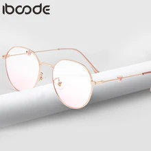 Iboode модные круглые очки с сердечками, румяна, оправа, женские брендовые дизайнерские винтажные мужские женские градиентные оттенки, UV400 очки