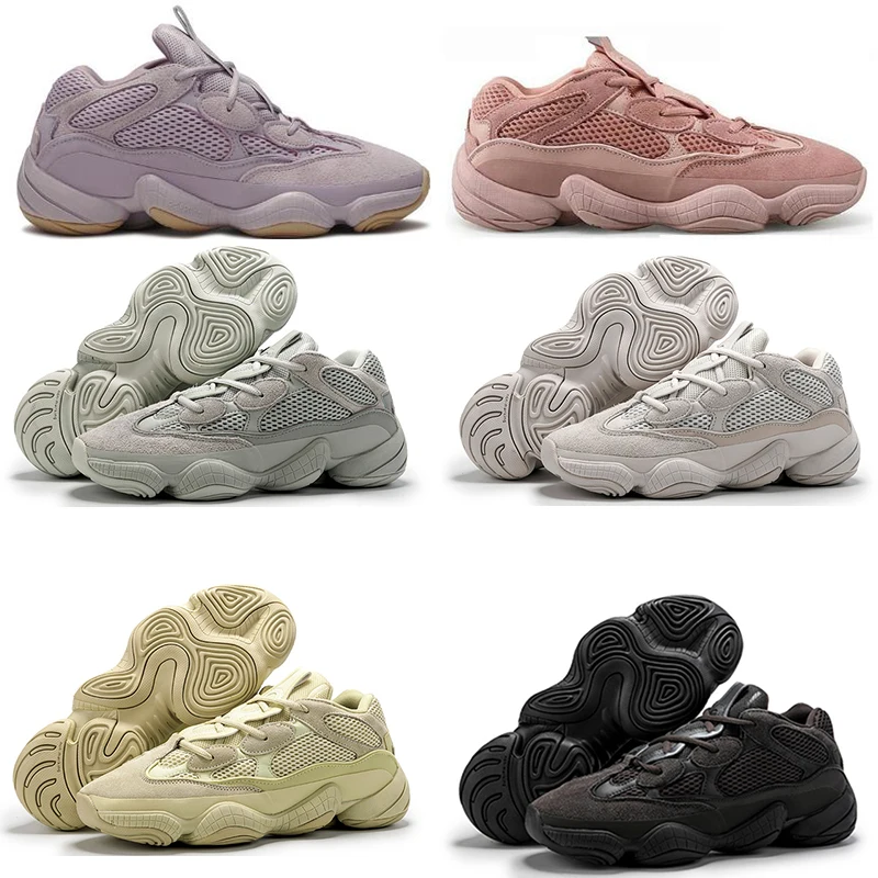 2020 rata del desierto 500 suave visión piedra Kanye West zapatillas de deporte Zapatos de blanco de sal negra 3M hombres entrenador de mujeres