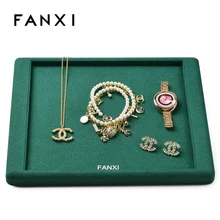 

Newest Jewelry Display Tray Ring Organizer Tray Velvet Jewelry Storage Holder Green Bracelet Necklace Display Stand