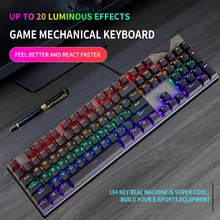 Teclado mecânico do jogo usb prendido 104 chaves anti-ghosting led retroiluminado rgb para o desktop da tabuleta