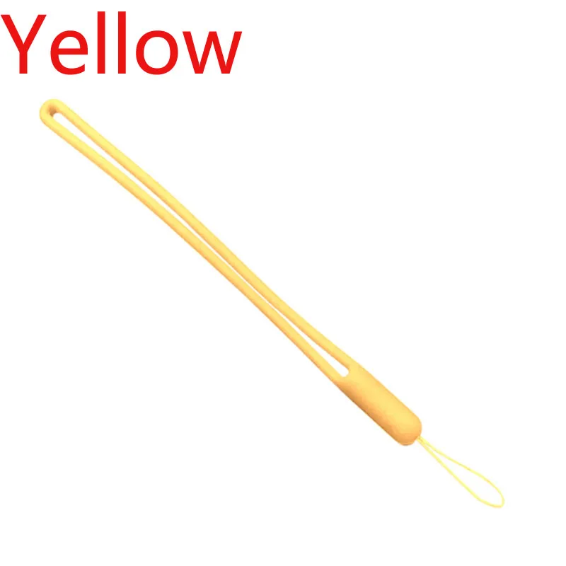 Yellow Короткий силиконовый для мобильных телефонов ремешок держатель телефон на запястье ремешки Lanyards брелок Ремешок ID карта тренажерный зал USB значок шнур висячая веревка - Цвет: Yellow