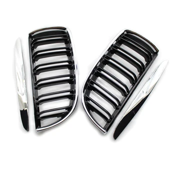 

Chrome Gloss Black Double Line Car Front Bumper Kidney Grill Grilles for BMW 3 Series E90 E91 2005-2008 320i 325i 328i 330i
