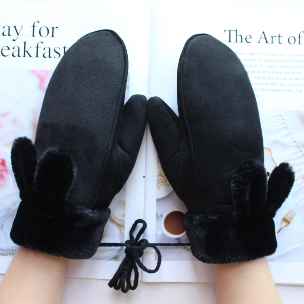 New Suede Mittens Suitable For Girls Short Styles Of Various Colors Fashion Mittens For Winter And Cold Protection