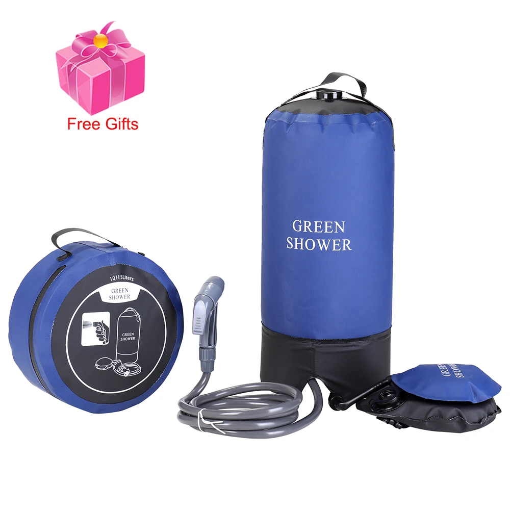 PVC Pressure Shower Bag with Foot Pump Lightweight Inflatable Shower Pressure Shower Water Bag For Outdoors Camping Bathing