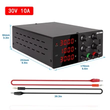 Fuente de alimentación de laboratorio CC regulada, estabilizador de voltaje de 30 V, 10A, 60V, 220V, fuente de Banco de conmutación de 30 V