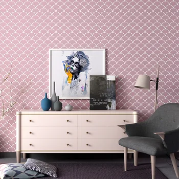 

Pink White Bathroom Kitchen Tile Fish Scale Fan Shaped Mosaic Stylish Tile Room Decor