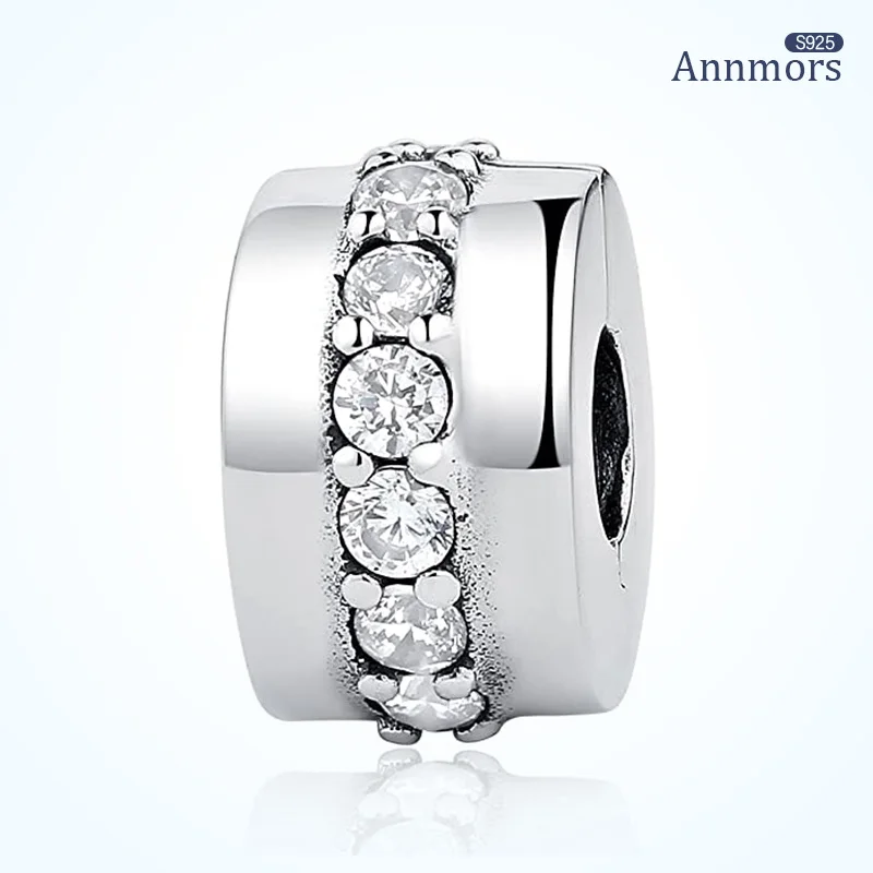 Silver Plating Fixed Clip Charms Prevent Run Metal Position Buckle Zircon Fits Pandora Bracelet Bead | Украшения и аксессуары