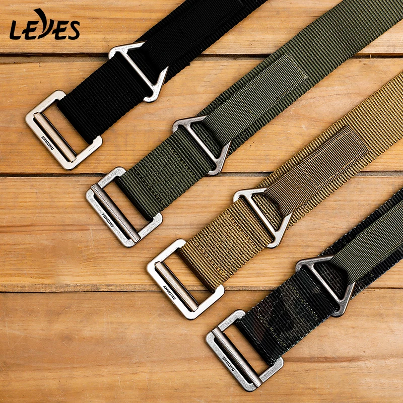 

Outdoor Tactical Belt Military Men's Belt Combat Rescue Rigger Duty in waist support Belt Nylon Lumbar Battle carabiner