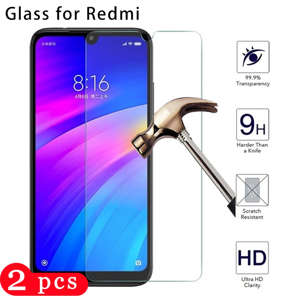 2 шт. Защитная пленка для xiaomi redmi note 9s 8 8t 7 6 pro закаленное стекло 8A 7A 6A экрана